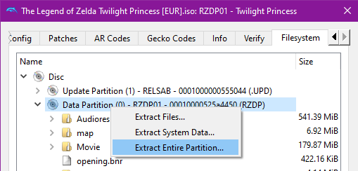 extract game partition